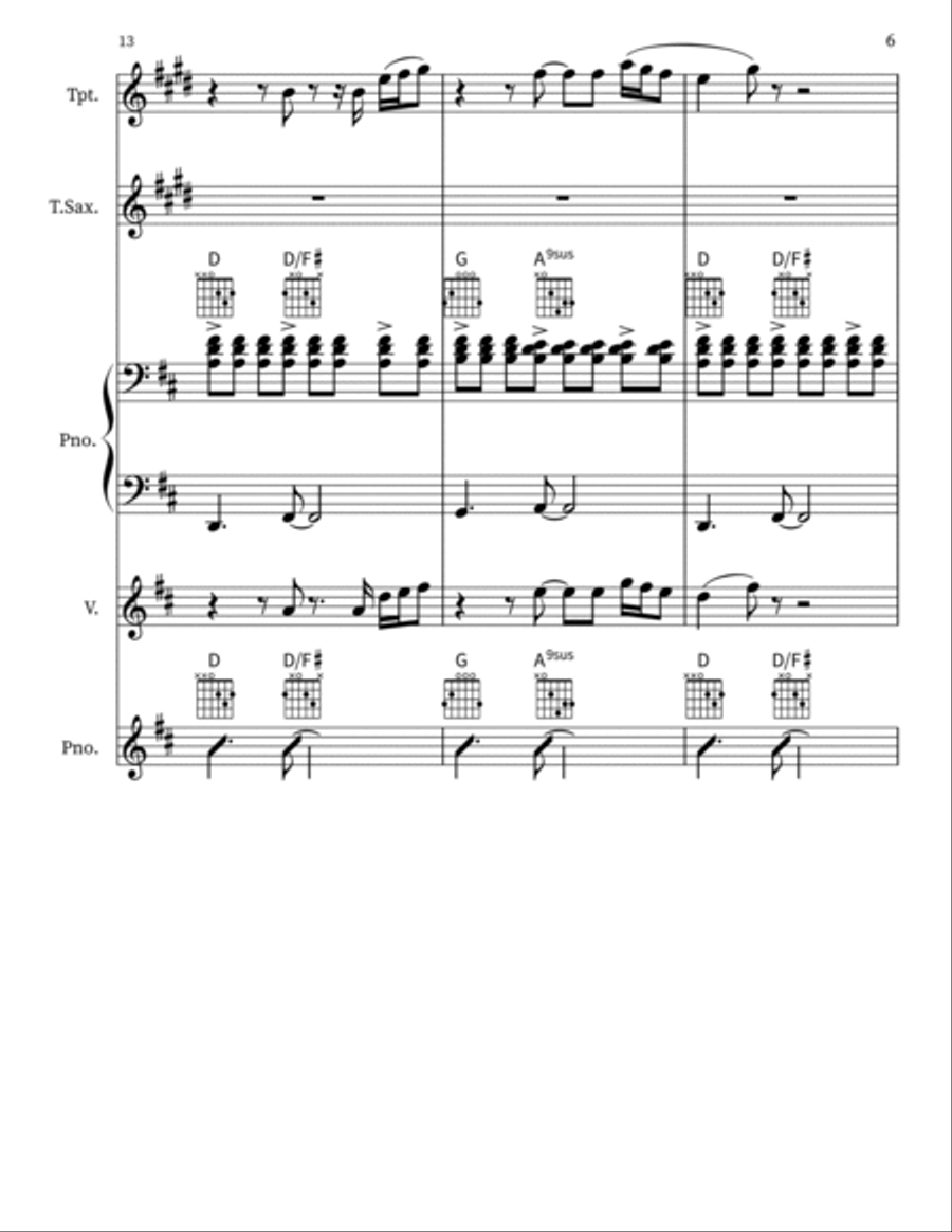 Thinking Out Loud Score and Parts scores gallery preview page 6