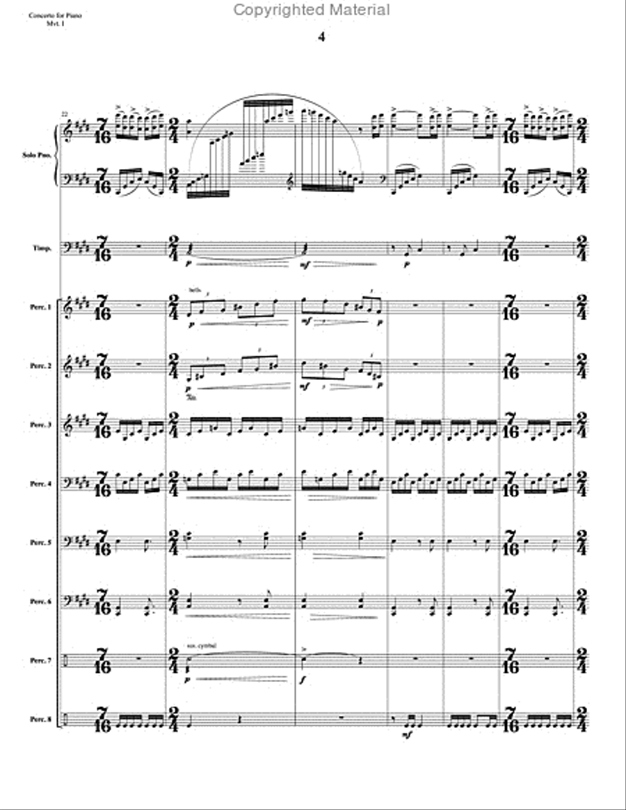 Concerto for Piano and Percussion Orchestra Percussion Ensemble scores gallery preview page 5