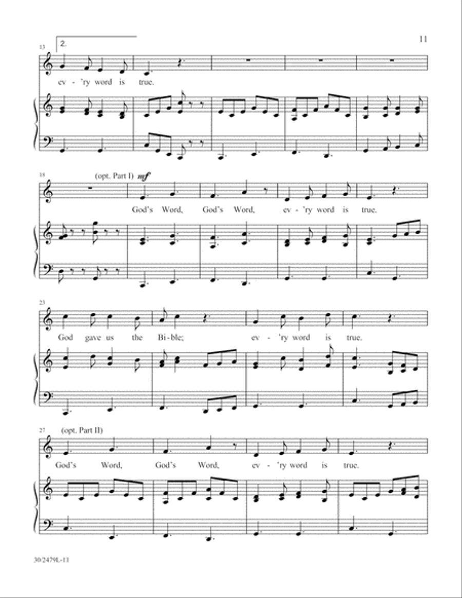 Scripture Songs Unison Choir scores gallery preview page 12