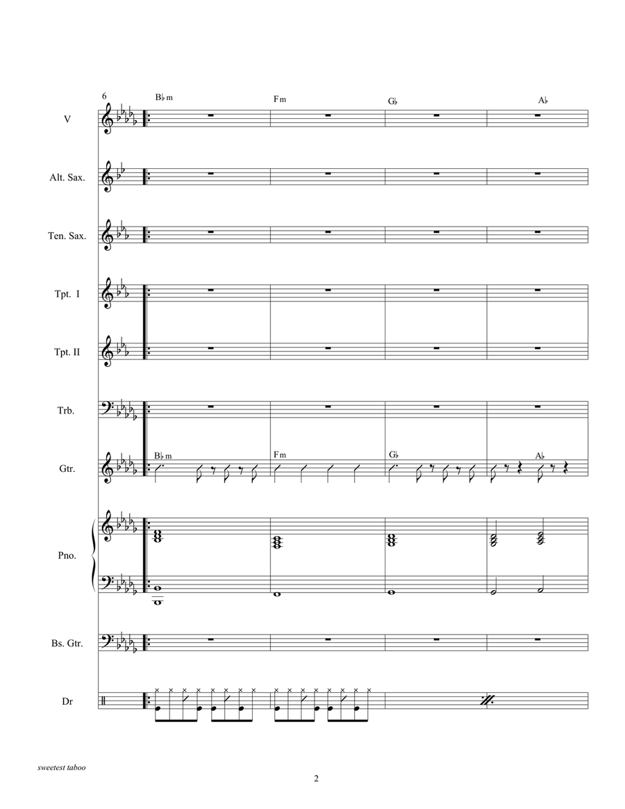 The Sweetest Taboo Tenor Saxophone scores gallery preview page 4