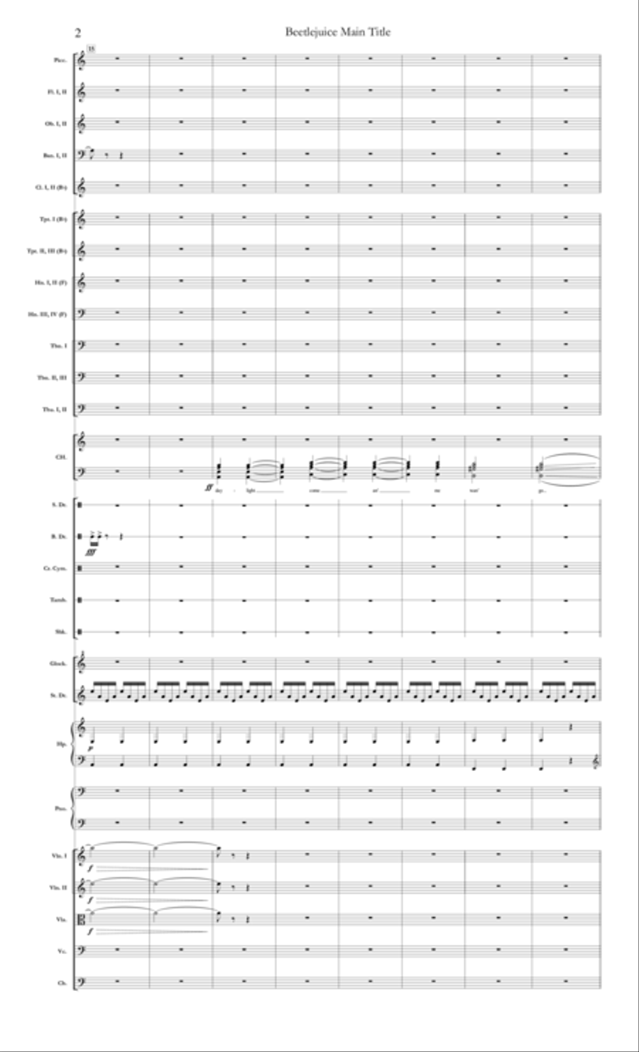 Beetlejuice (main Theme) Full Orchestra scores gallery preview page 2