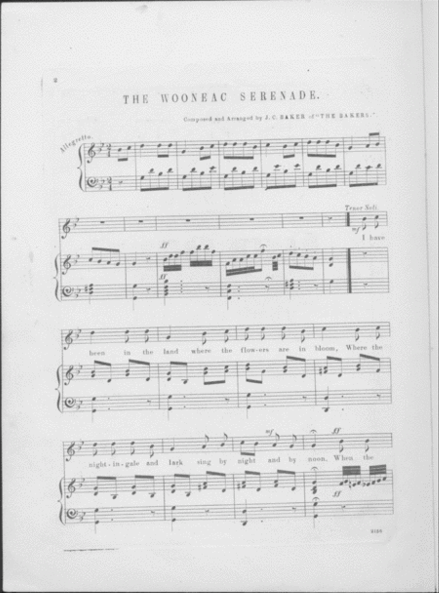 Music of the Baker Family. The Wooneac Serenade Voice scores gallery preview page 2