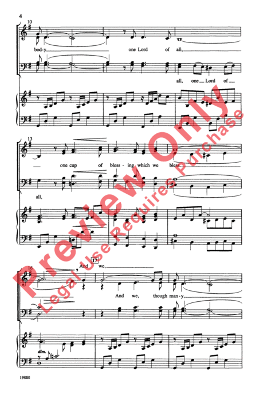 One Bread, One Body 4-Part scores gallery preview page 4