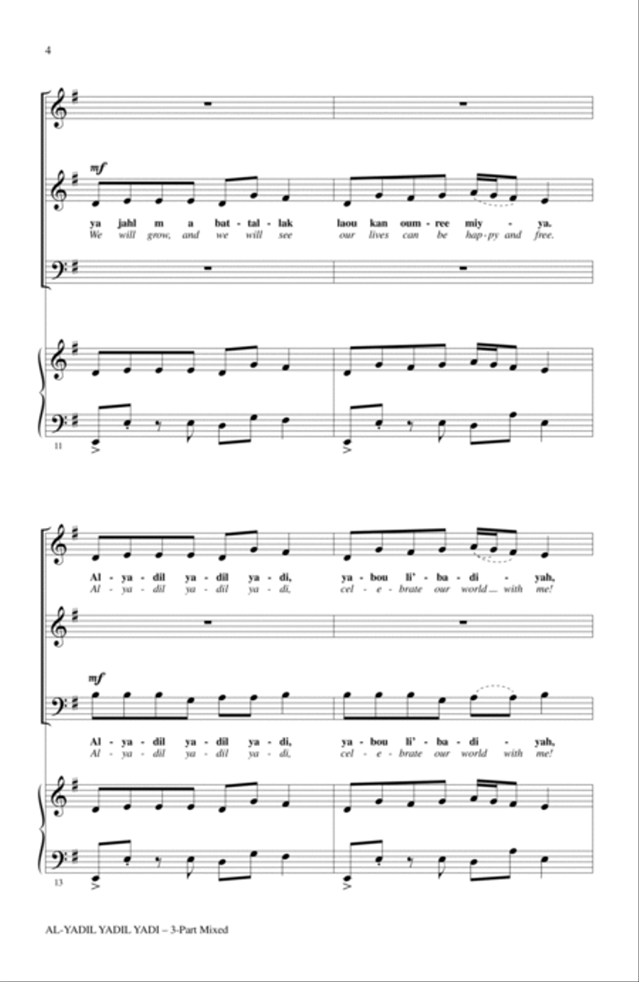 Al-Yadil Yadil Yadi 3-Part scores gallery preview page 2