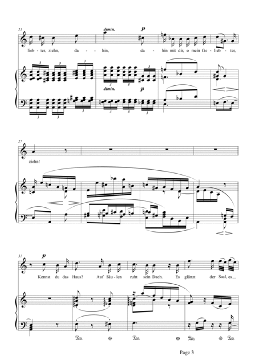 Schumann-Mignon(Kennst du das Land),Op.98a No.1 in a minor Voice scores gallery preview page 4