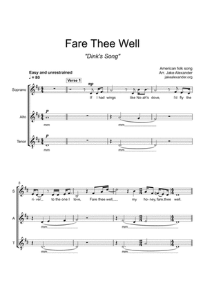 Book cover for Fare Thee Well - SAT a cappella