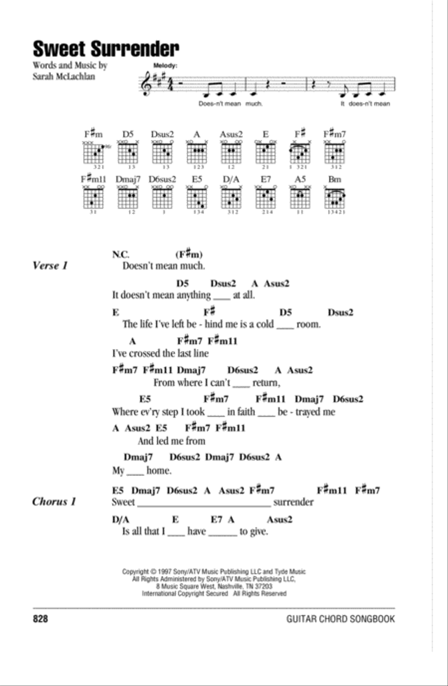 Sweet Surrender Acoustic Guitar scores gallery preview page 1