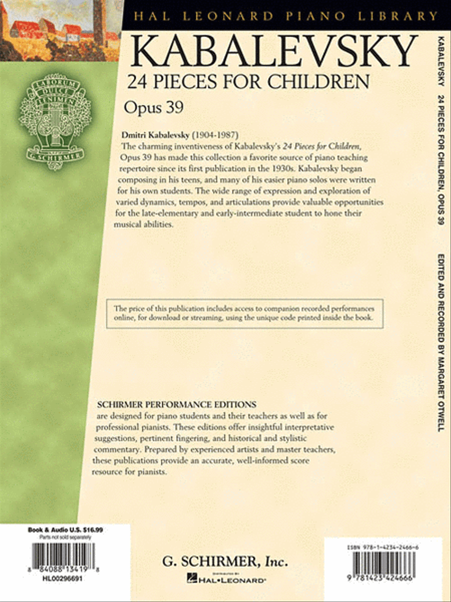 Kabalevsky – 24 Pieces for Children, Opus 39 Easy Piano scores gallery preview page 2