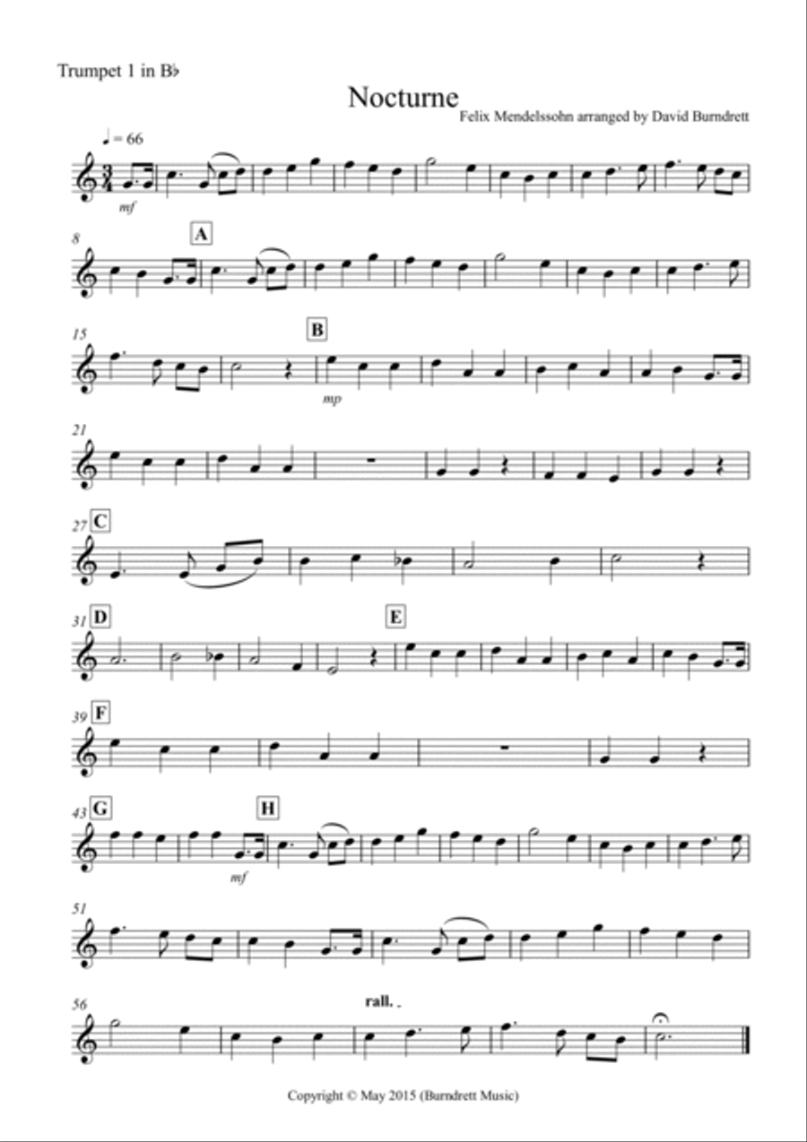 Nocturne (from A Midsummer Night's Dream for Brass Quartet Brass Quartet scores gallery preview page 3