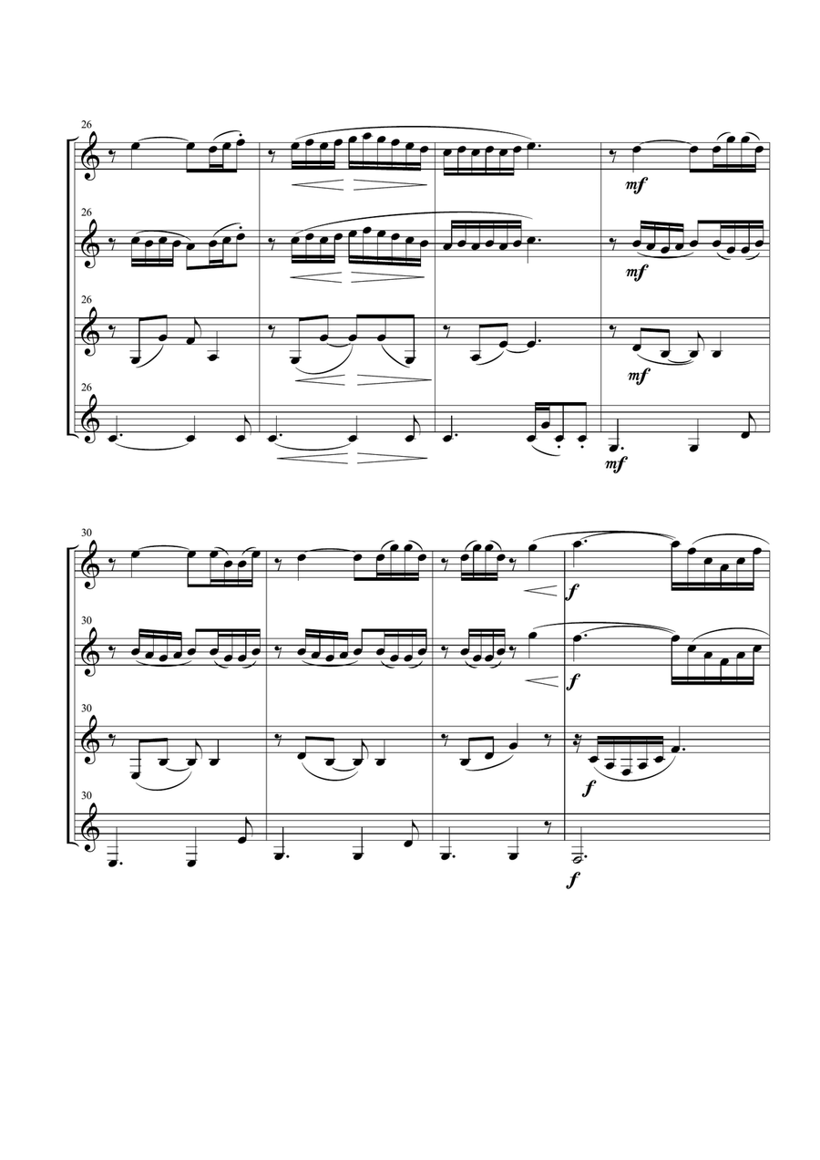 Flower Duet for Clarinet Quartet Clarinet Quartet scores gallery preview page 6