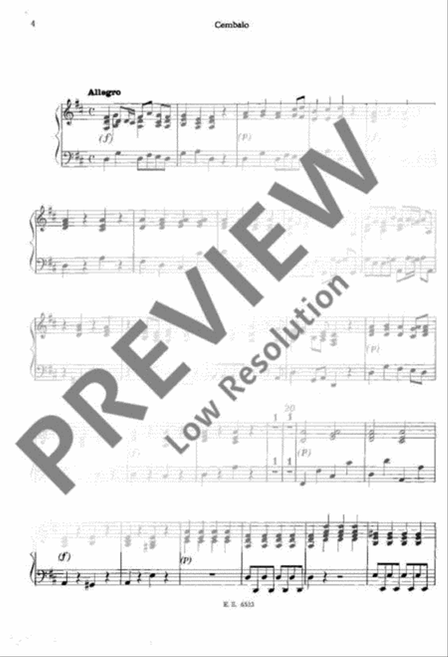 Concerto D major Concerto D major Harpsichord scores gallery preview page 4