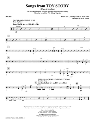 Book cover for Songs from Toy Story (Choral Medley) (arr. Mac Huff) - Drums