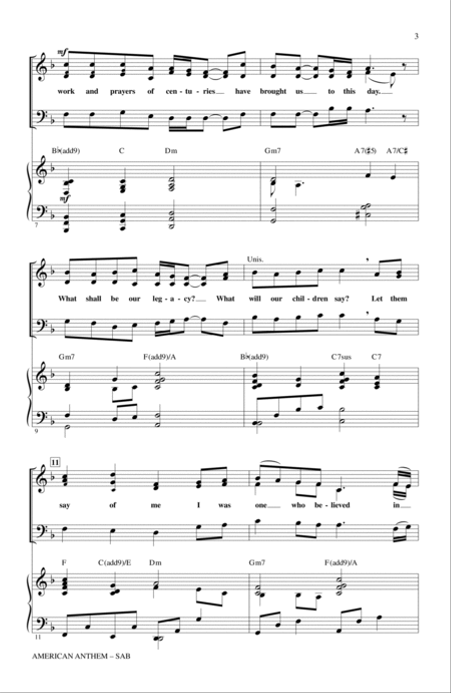 American Anthem 3-Part scores gallery preview page 2