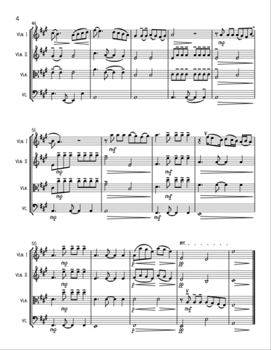 A Groovy Kind Of Love String Quartet scores gallery preview page 4