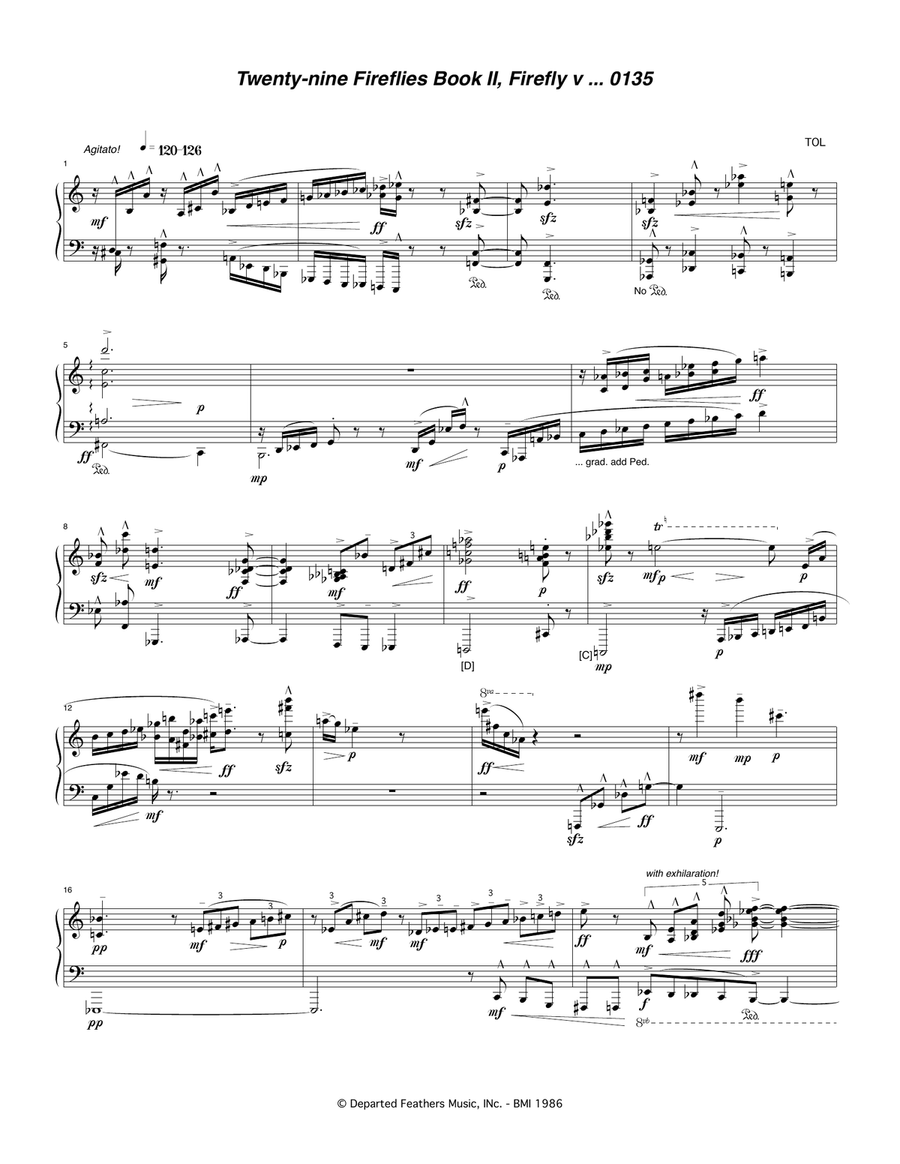 Twenty-nine Fireflies Book II, Firefly v 0135 Piano Solo scores gallery preview page 1