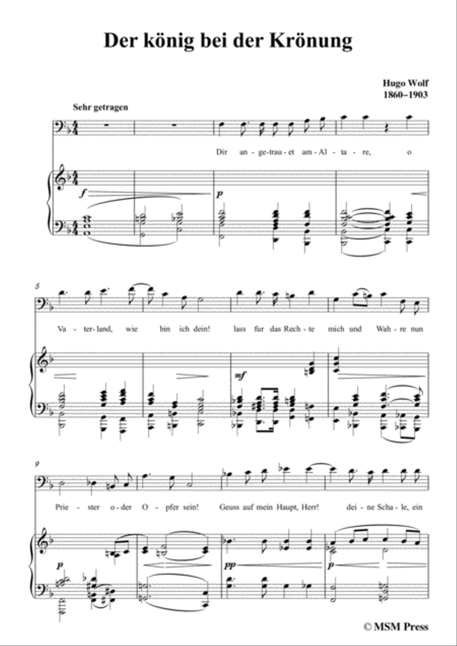 Wolf-Der König bei der Krönung in F Major,for Voice and Piano Voice Solo scores gallery preview page 3