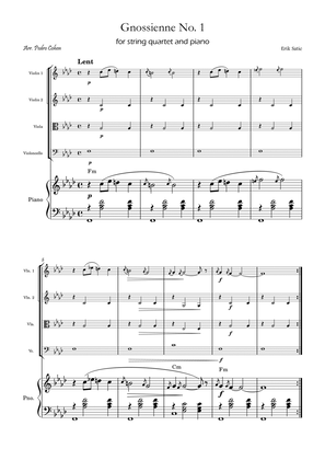 Gnossienne No. 1 – for String Quartet and Piano with chords