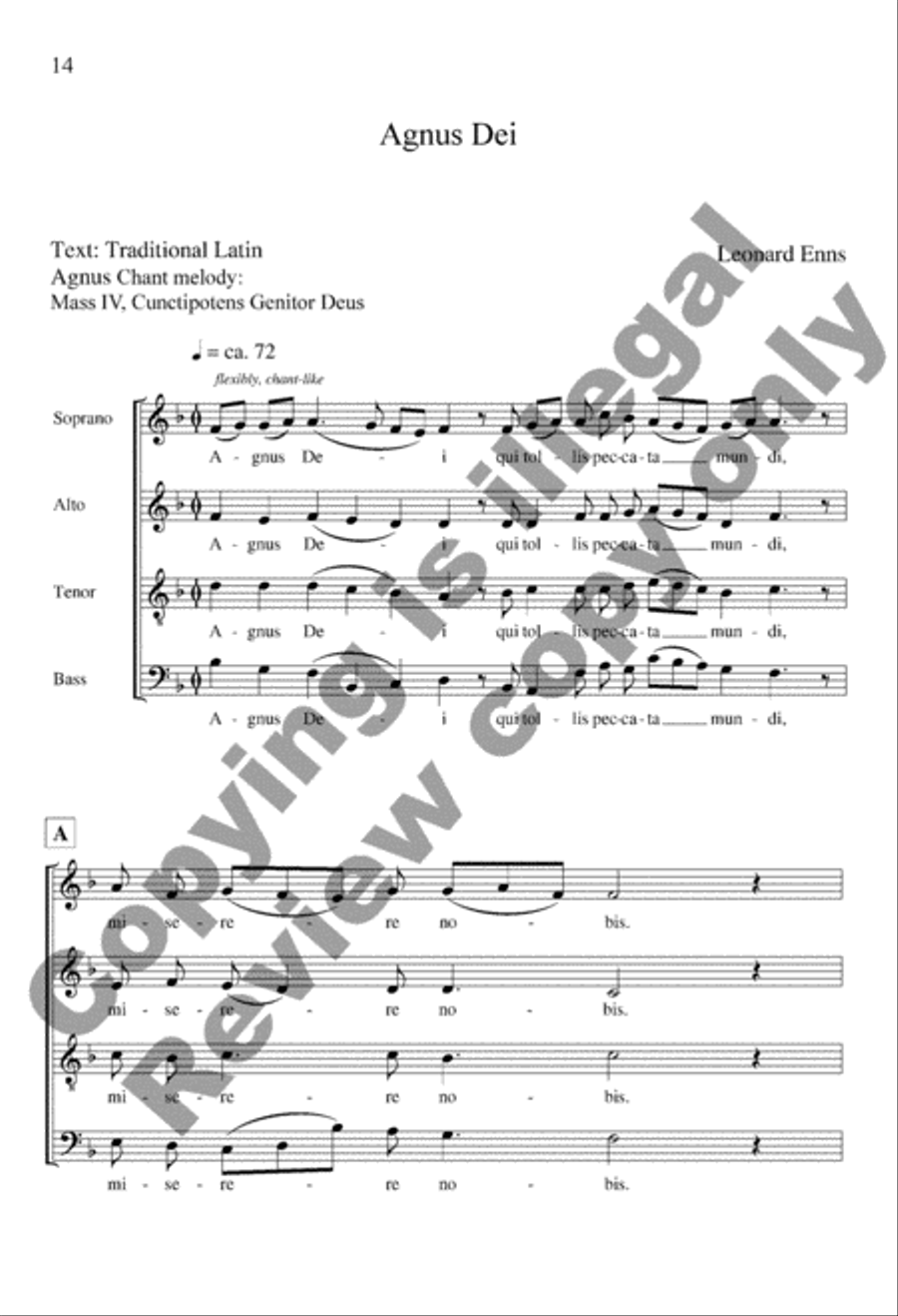 Missa Brevis 4-Part scores gallery preview page 14