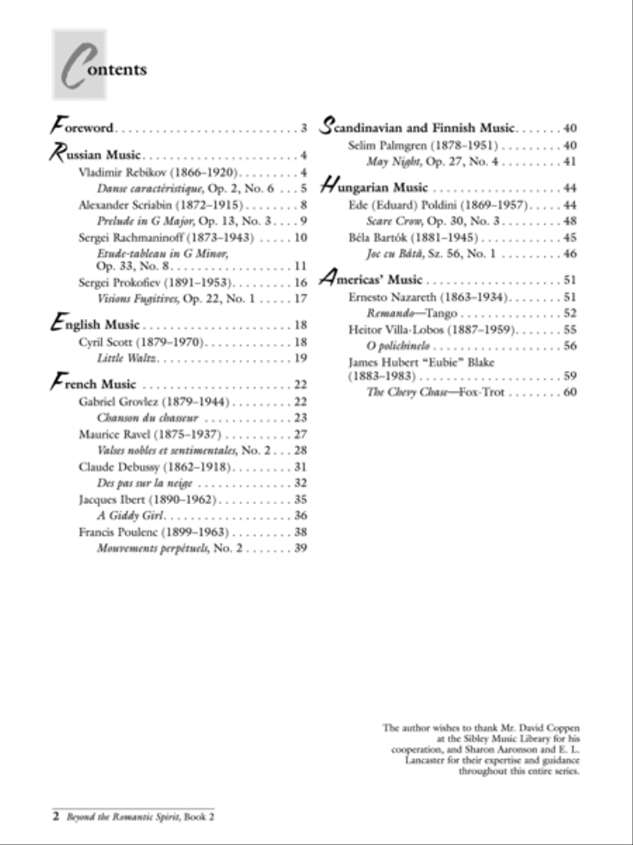 Beyond the Romantic Spirit (1880--1922), Book 2 Piano Solo scores gallery preview page 2