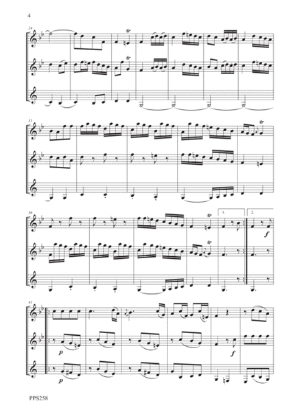 GLUCK TRIO SONATA IN Bb Wq 53 for flute, oboe & clarinet in Bb