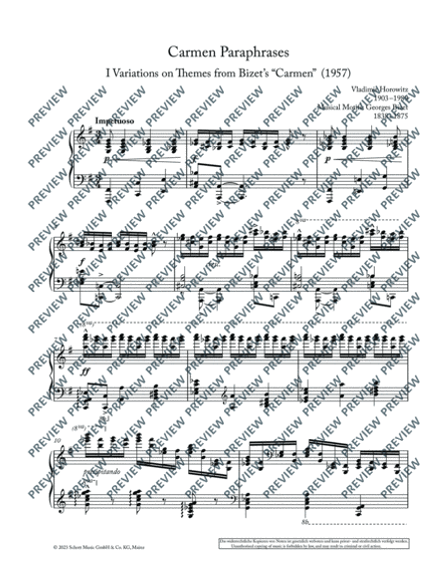 Carmen Paraphrases Piano Solo scores gallery preview page 7