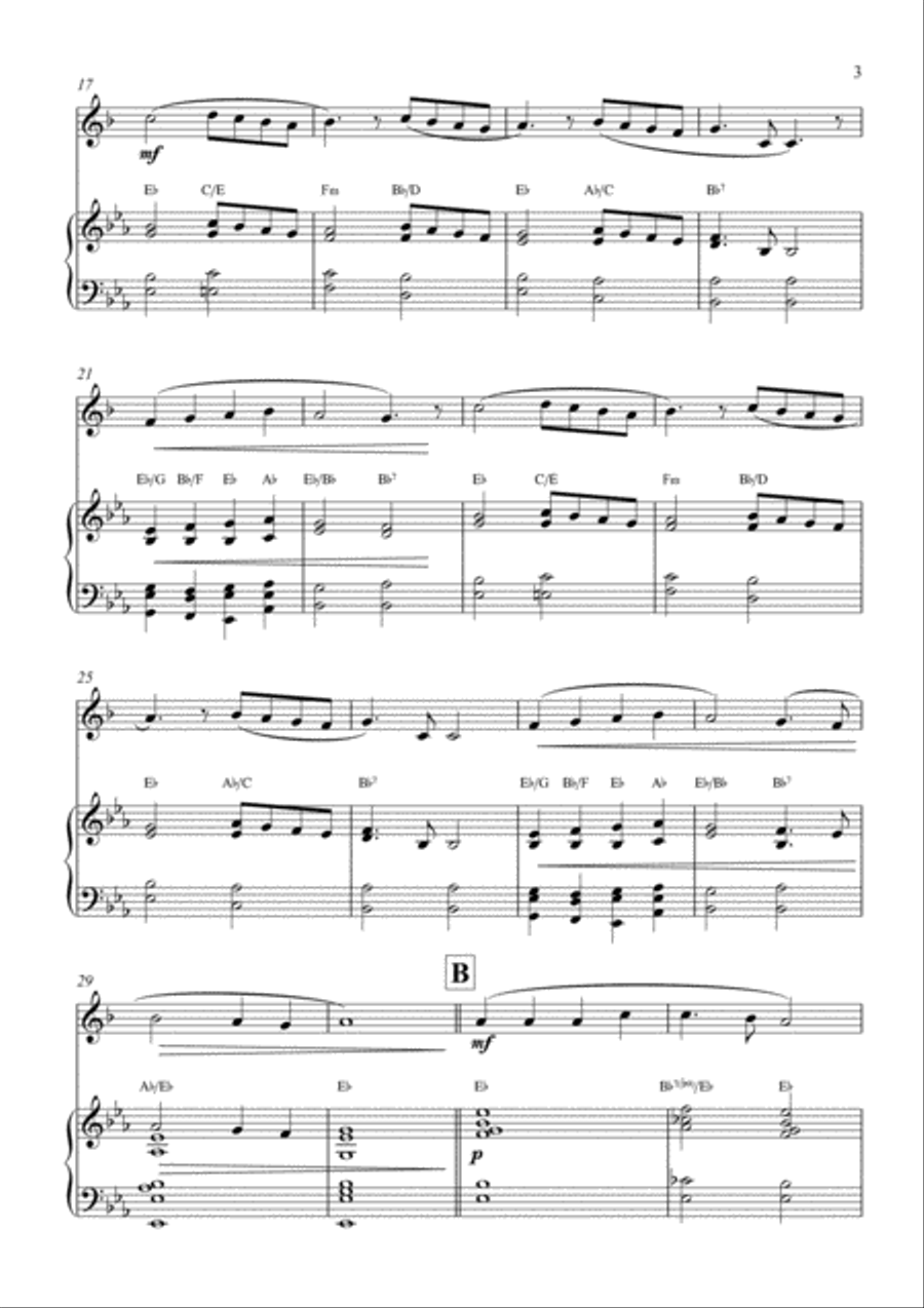 Angels We Have Heard On High (For Bb trumpet, piano and chords) Small Ensemble scores gallery preview page 3