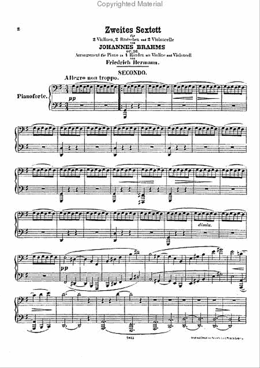 Zweites Sextett, Op. 36 Violin scores gallery preview page 2