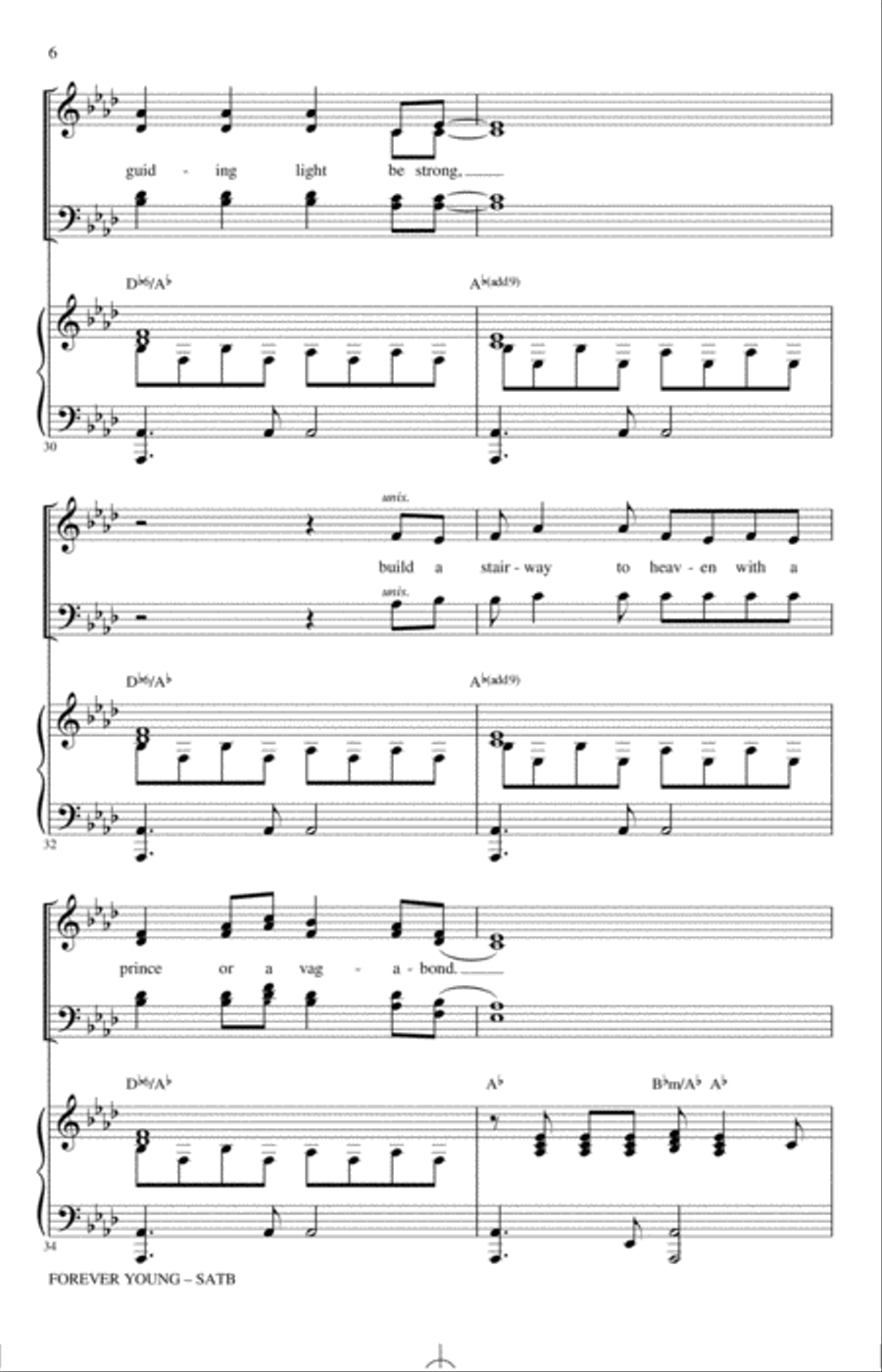 Forever Young 4-Part scores gallery preview page 5