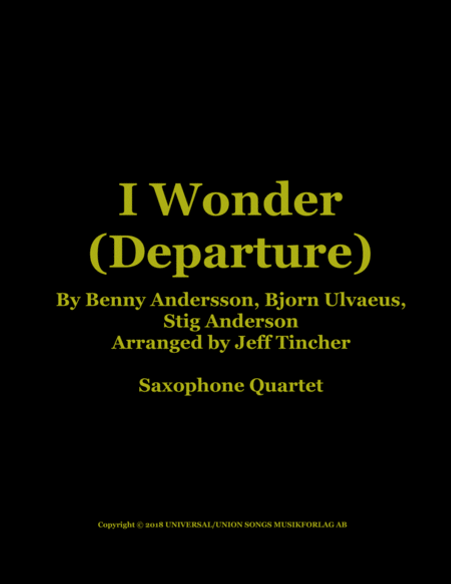I Wonder (departure) Woodwind Quartet scores gallery preview page 1