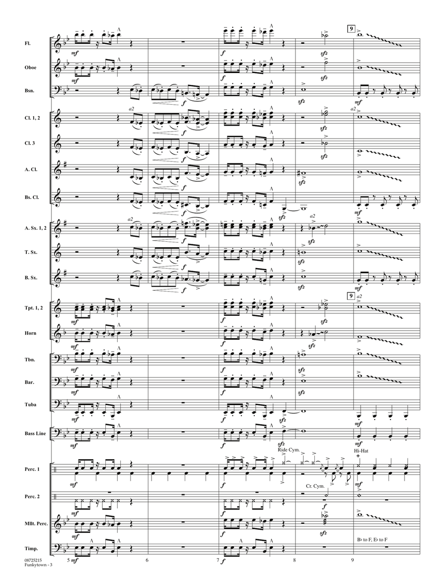 Funkytown - Full Score Concert Band scores gallery preview page 3