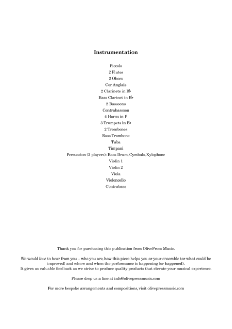 Golliwog's Cakewalk (Full Orchestra) – Score and Parts – Transposed to E Full Orchestra scores gallery preview page 2