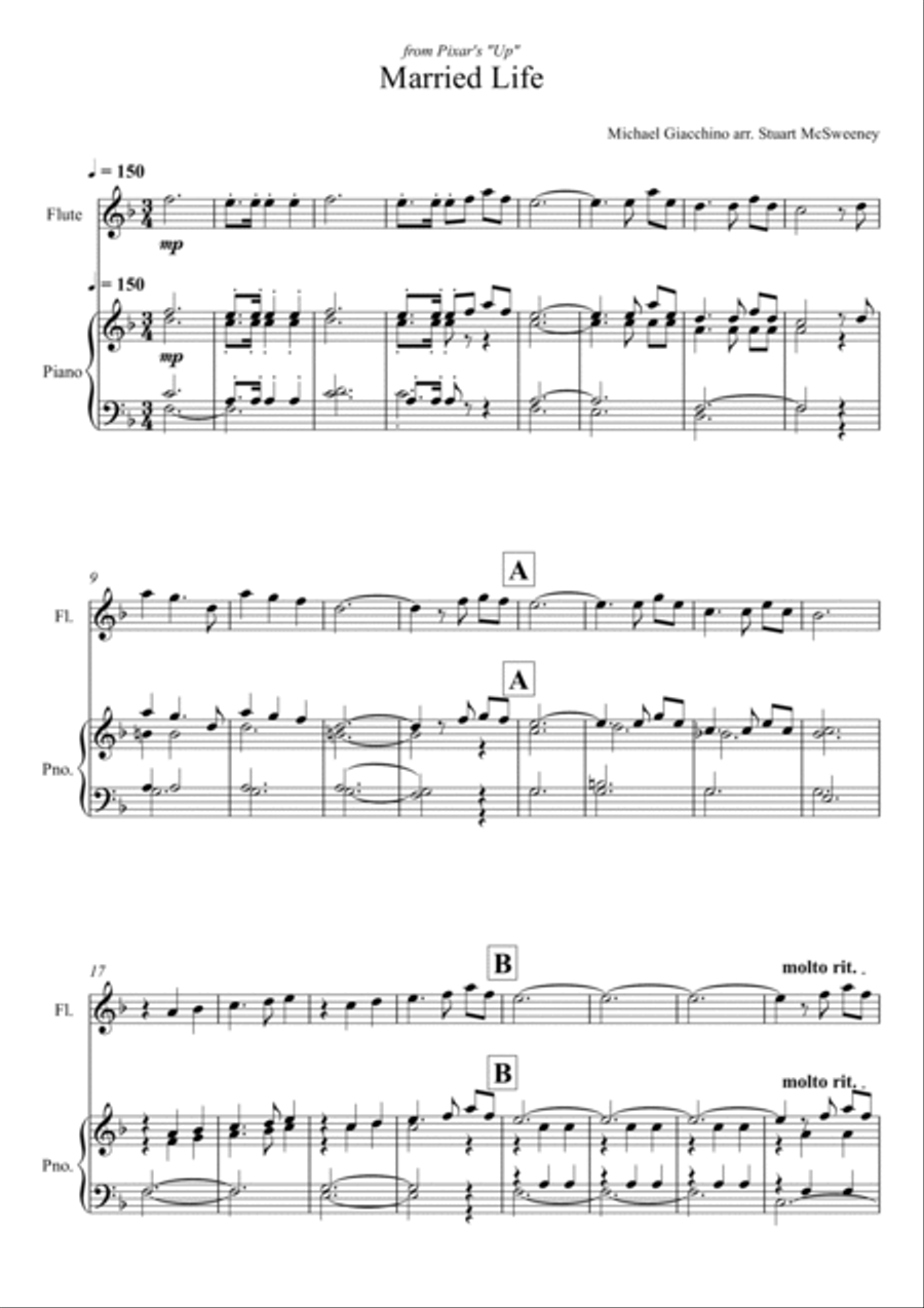 Married Life Flute Solo scores gallery preview page 2