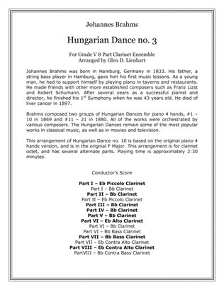Hungarian Dance no. 3 (Clarinets)