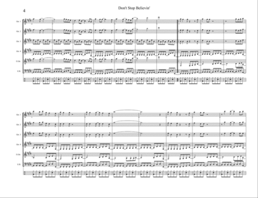 Don't Stop Believin' Guitar scores gallery preview page 4