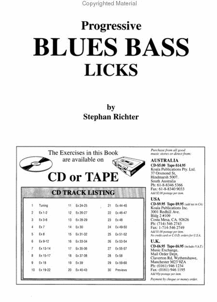 Progressive Blues Bass Licks (Book/CD)