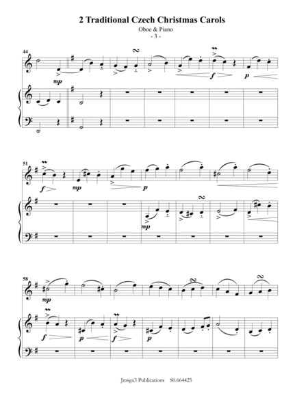 2 Traditional Czech Christmas Carols for Oboe & Piano image number null