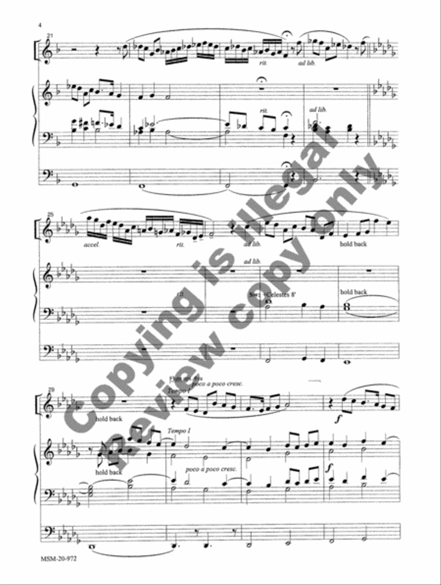 Aria for Oboe or Flute and Organ Flute scores gallery preview page 8