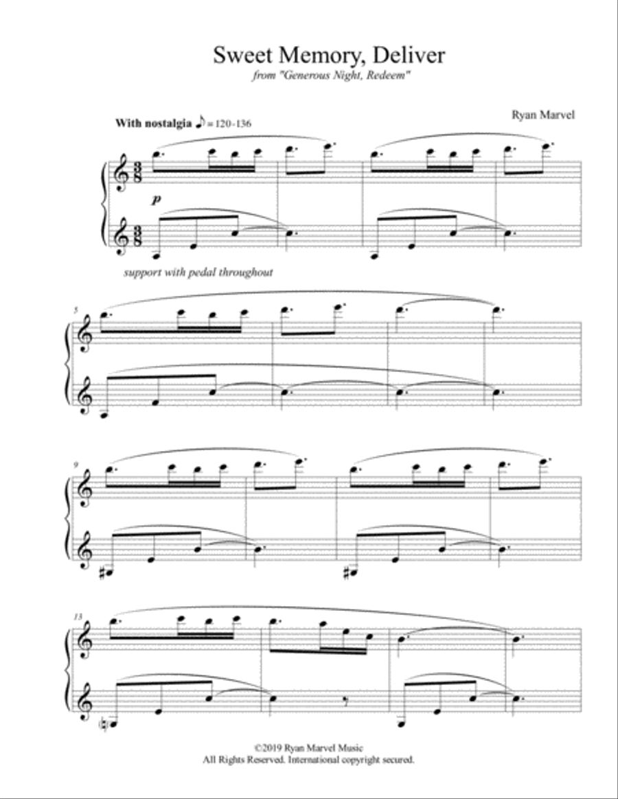 Sweet Memory, Deliver Piano Solo scores gallery preview page 1