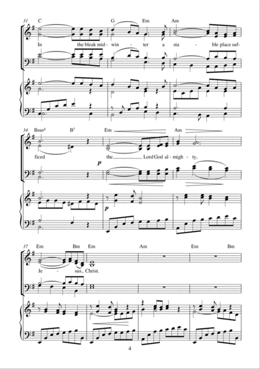 In the Bleak Midwinter 4-Part scores gallery preview page 6