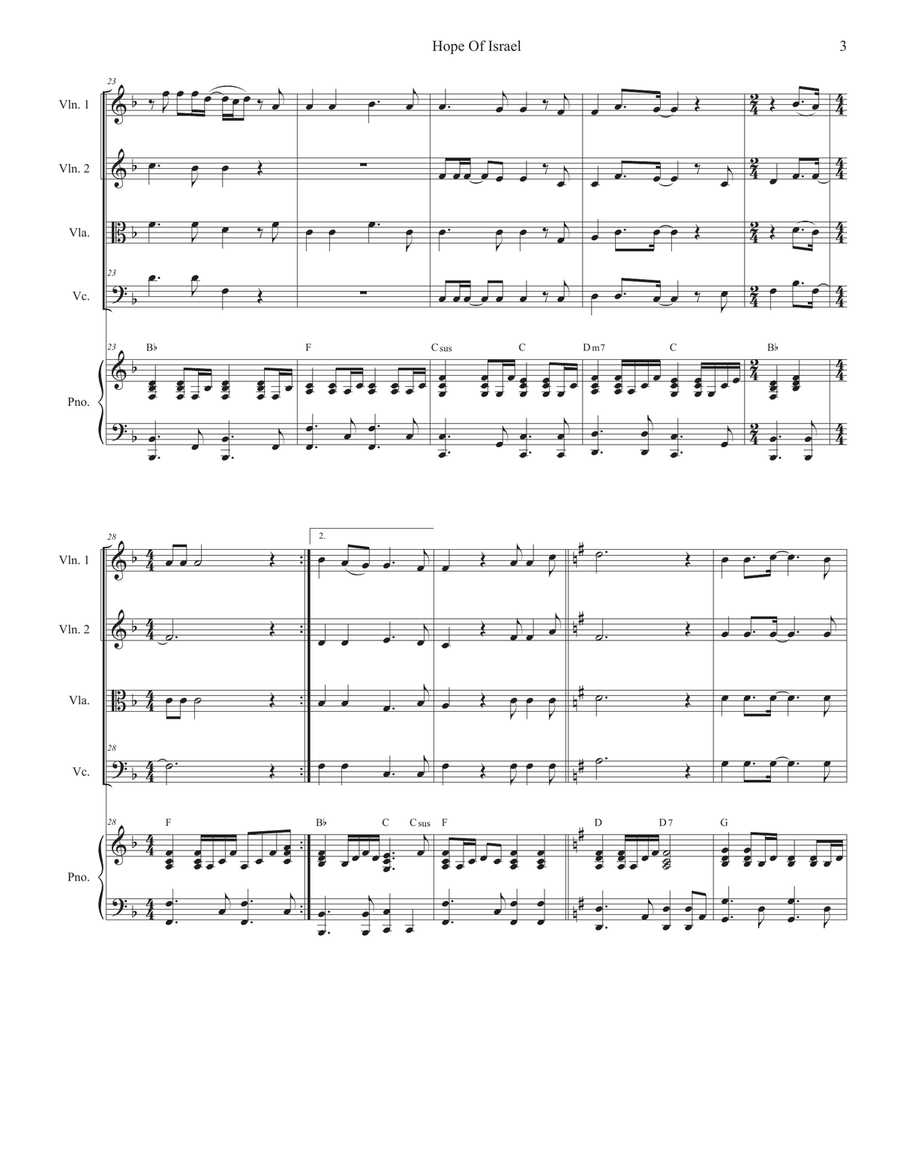Hope Of Israel String Quartet scores gallery preview page 3