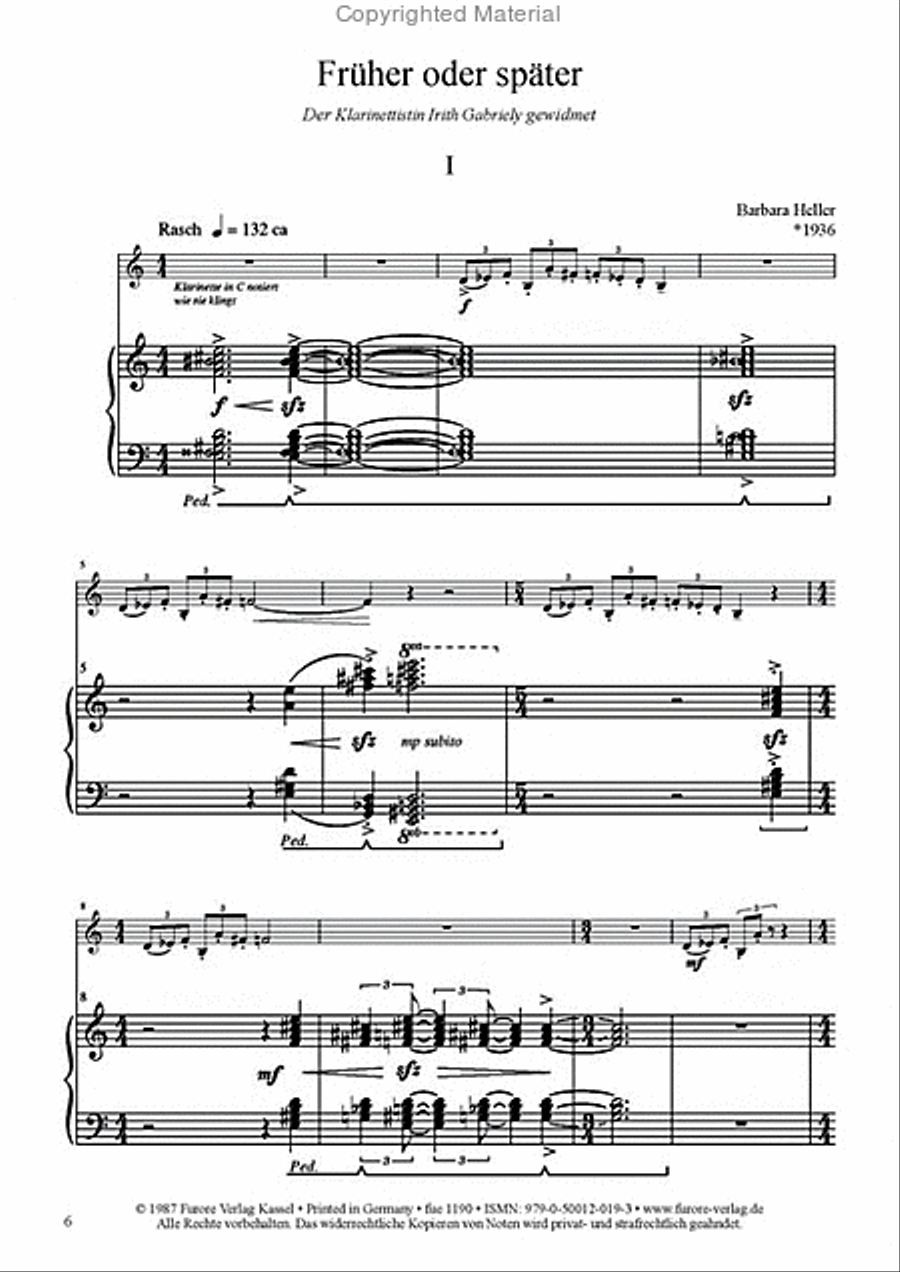fruher oder spater Clarinet Solo scores gallery preview page 2