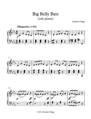 Book cover for Big Belly Bats (solo piano)