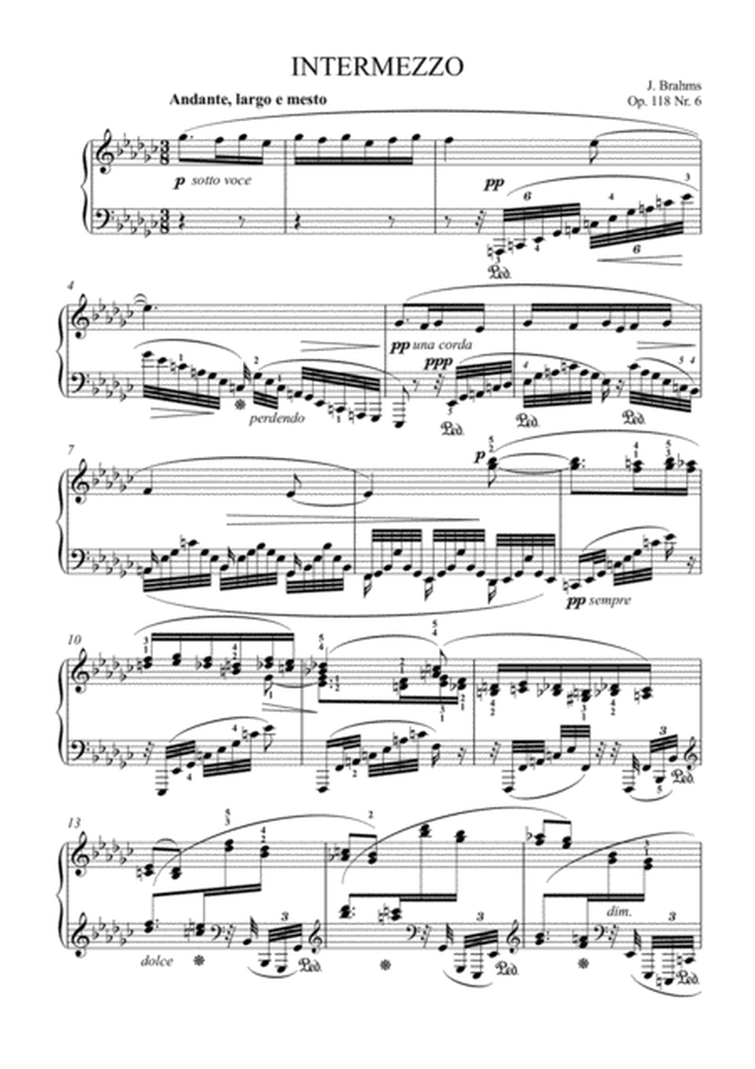 Brahms - Intermezzo in E-flat minor op. 118 NO.6 image number null