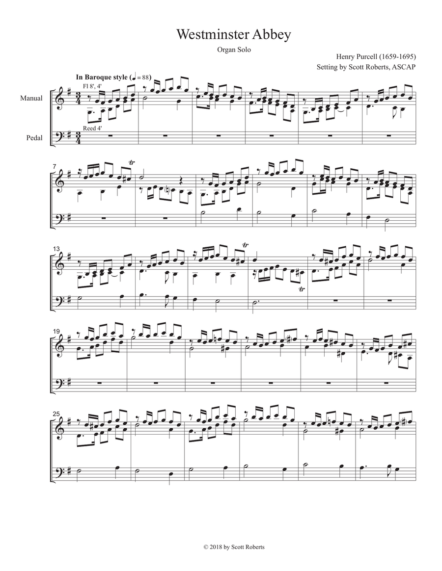 Westminster Abbey Westminster Abbey Organ Solo scores gallery preview page 1