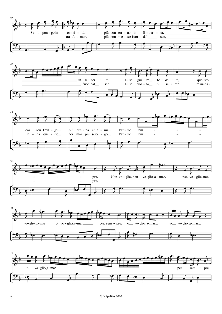 Non voglio amar Voice Solo scores gallery preview page 2