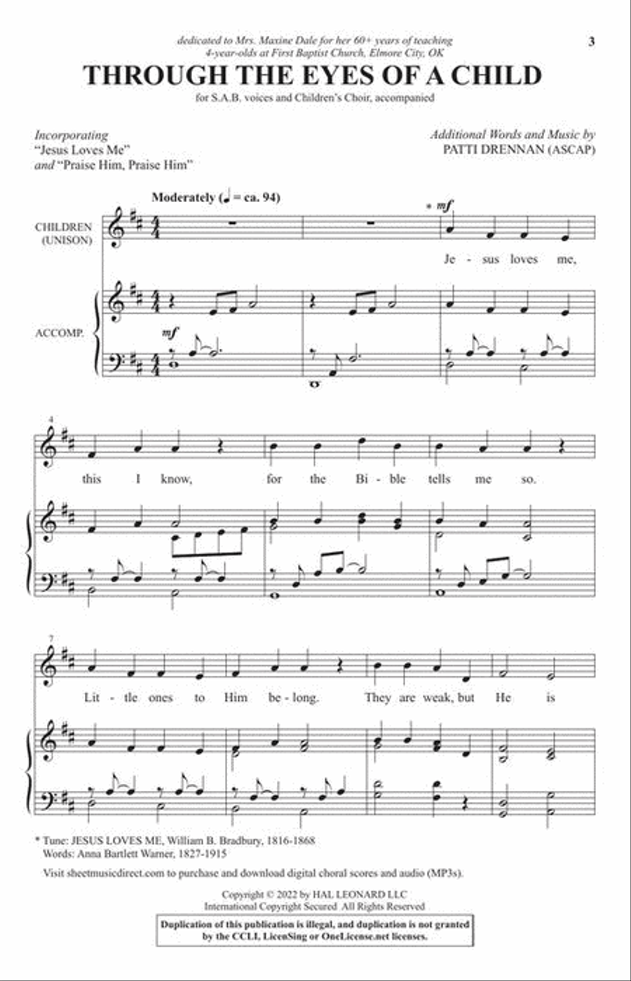 Through the Eyes of a Child 3-Part scores gallery preview page 3