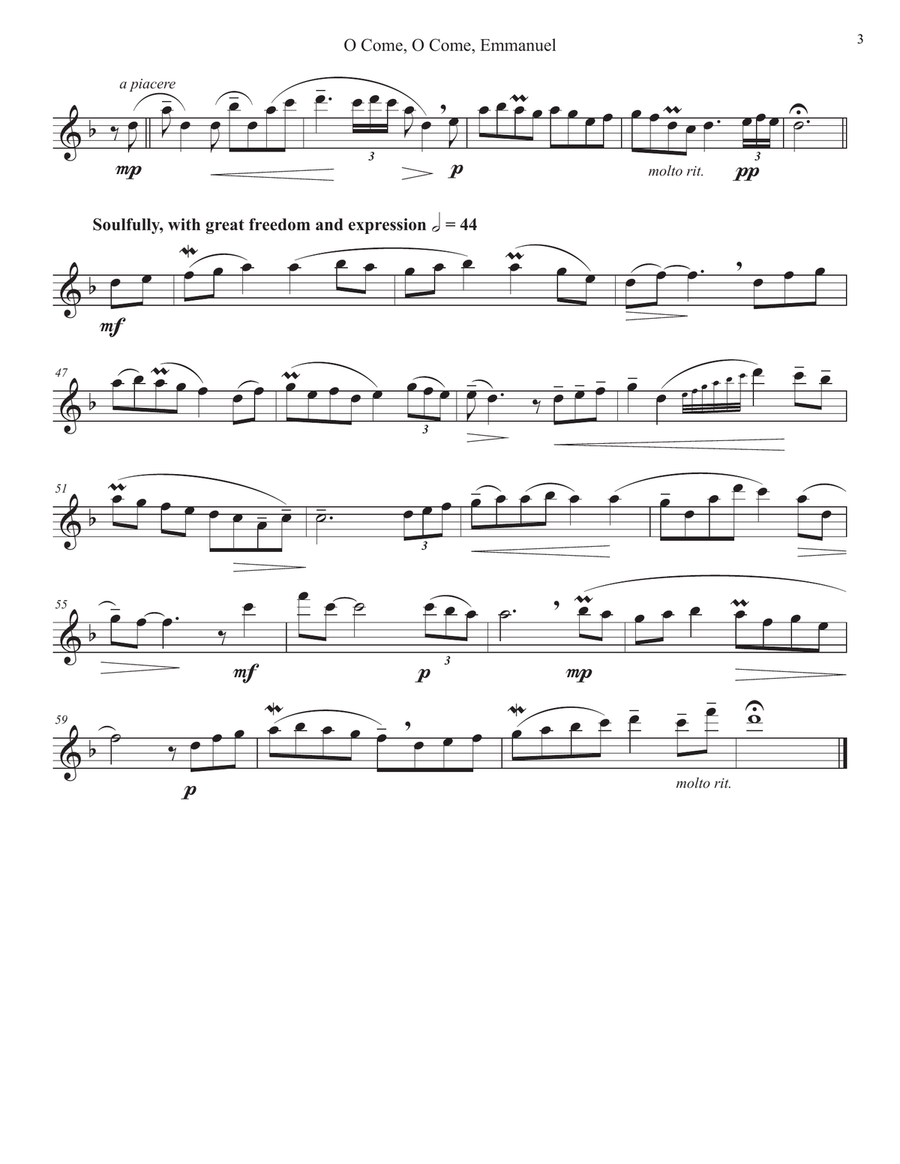 Hymns for Advent and Christmas for Unaccompanied Flute, Volume 1 Flute Solo scores gallery preview page 5