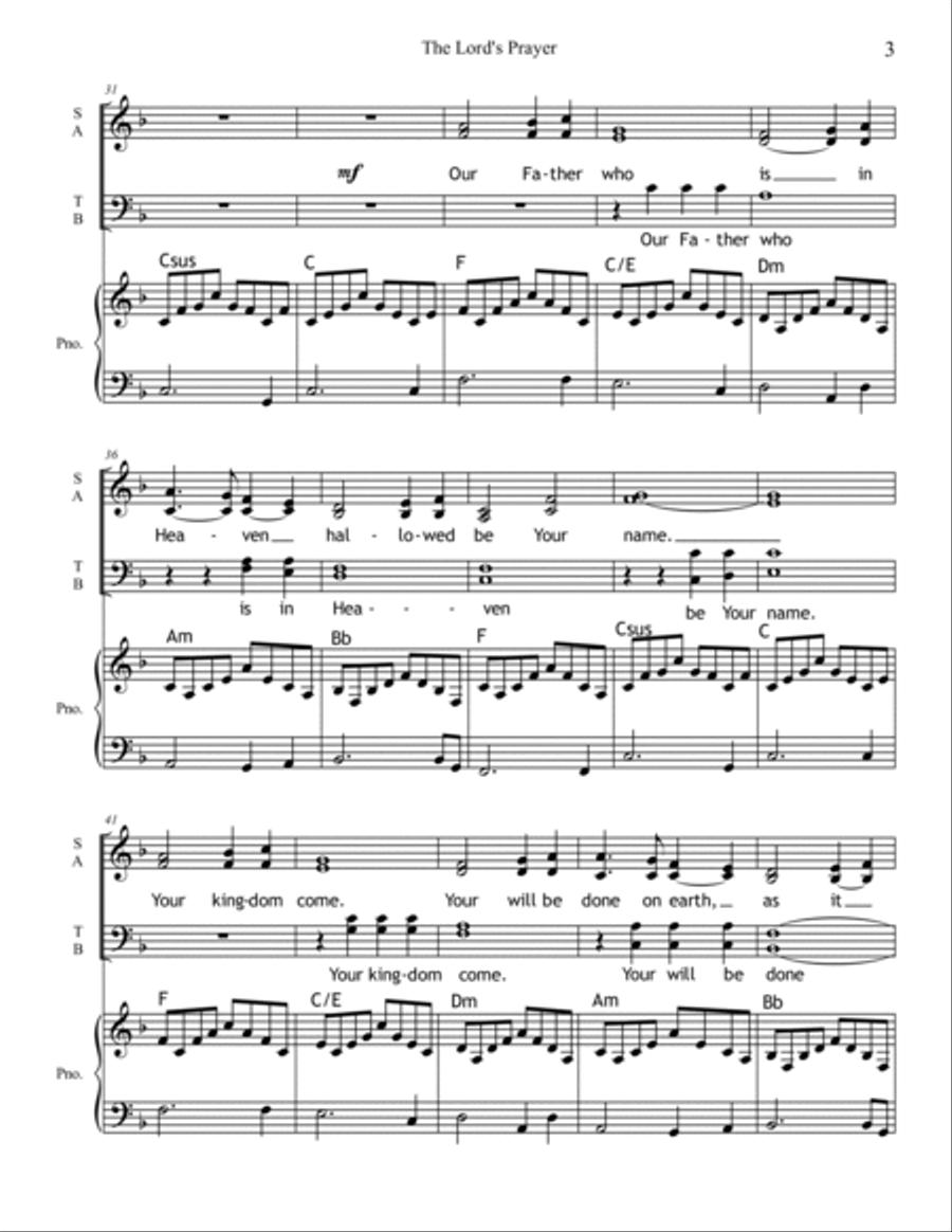 The Lord's Prayer The Lord's Prayer 4-Part scores gallery preview page 4