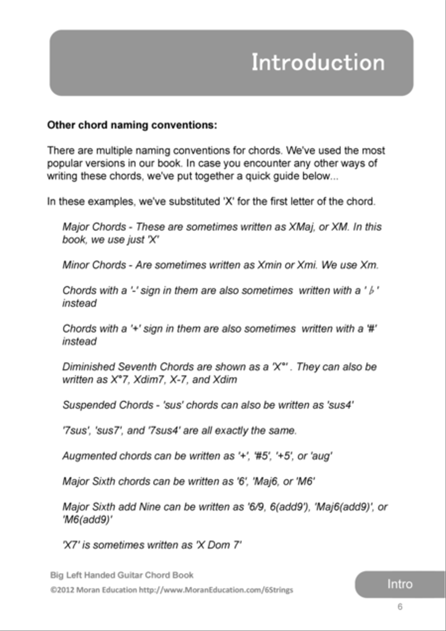 Big Left Handed Guitar Chord Book Guitar Solo scores gallery preview page 6