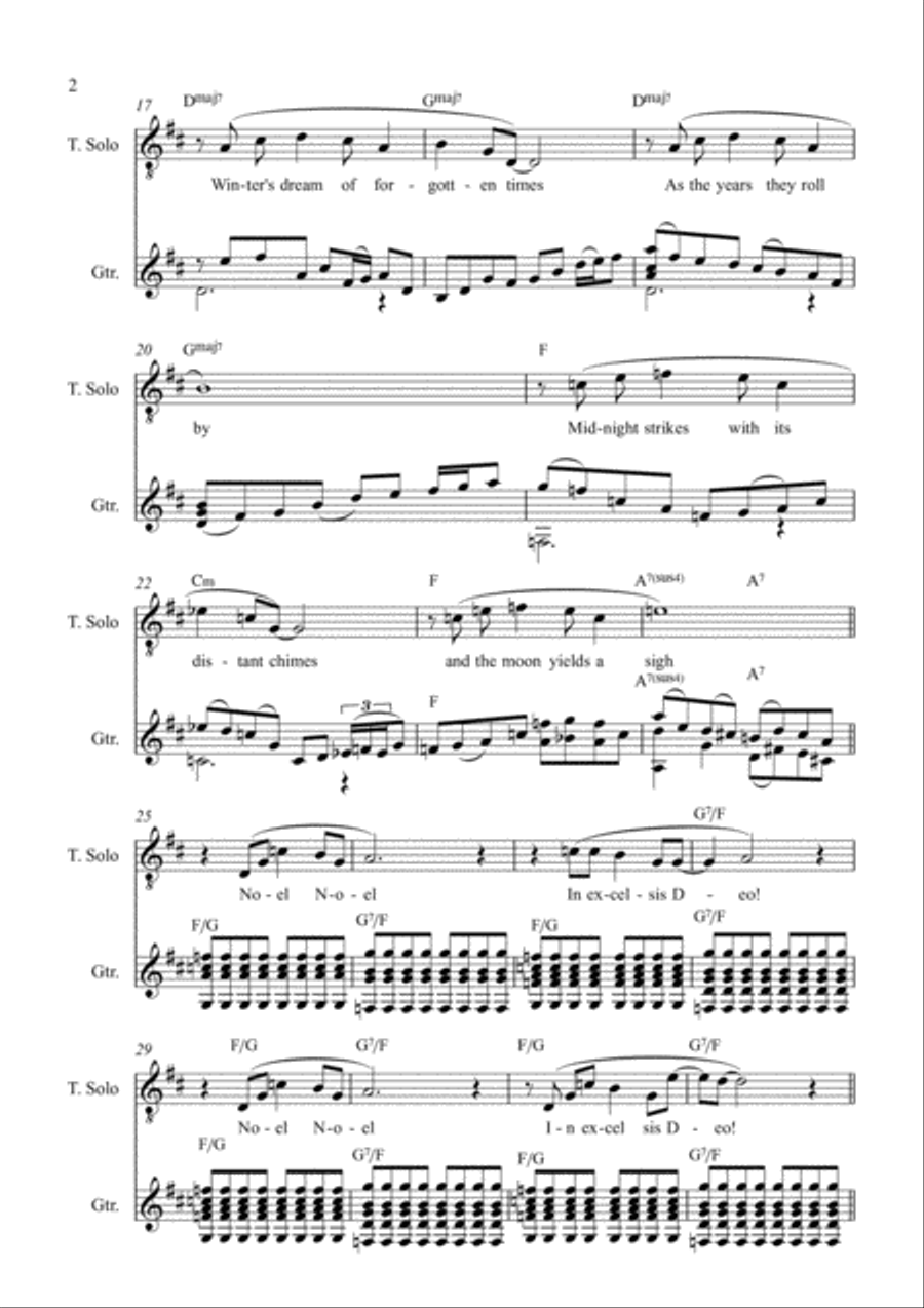 A Song for Christmas (For Tenor and guitar) by Robin Hill Voice Solo scores gallery preview page 2